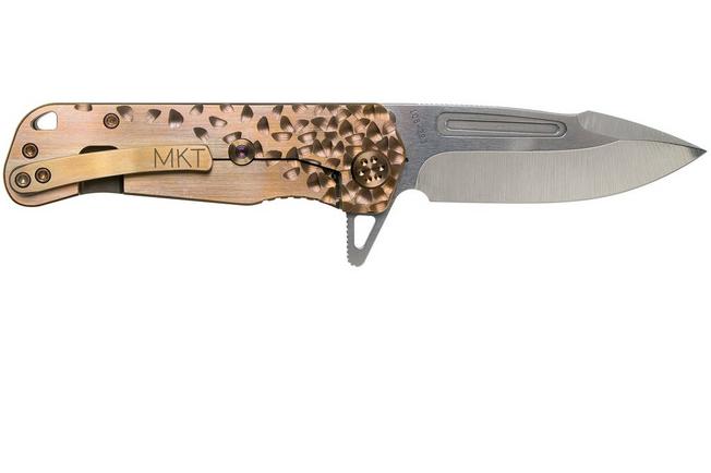 Imagen para Medford Proxima S35VN, Tumbled Blade, Bronze Falling Leafs Handle, Bronze Hardware navaja