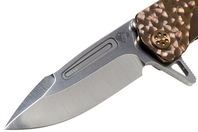 Imagen para Medford Proxima S35VN, Tumbled Blade, Bronze Falling Leafs Handle, Bronze Hardware navaja