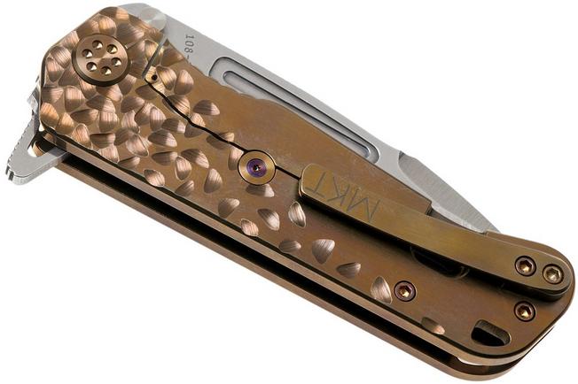 Imagen para Medford Proxima S35VN, Tumbled Blade, Bronze Falling Leafs Handle, Bronze Hardware navaja