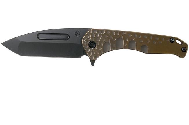 Afbeelding voor Medford Praetorian Slim Flipper, Tanto PVD S35VN, Bronze Falling Leaf Handles zakmes