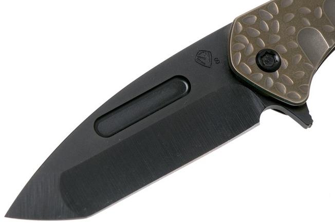 Afbeelding voor Medford Praetorian Slim Flipper, Tanto PVD S35VN, Bronze Falling Leaf Handles zakmes