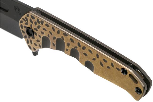 Afbeelding voor Medford Praetorian Slim Flipper, Tanto PVD S35VN, Bronze Falling Leaf Handles zakmes