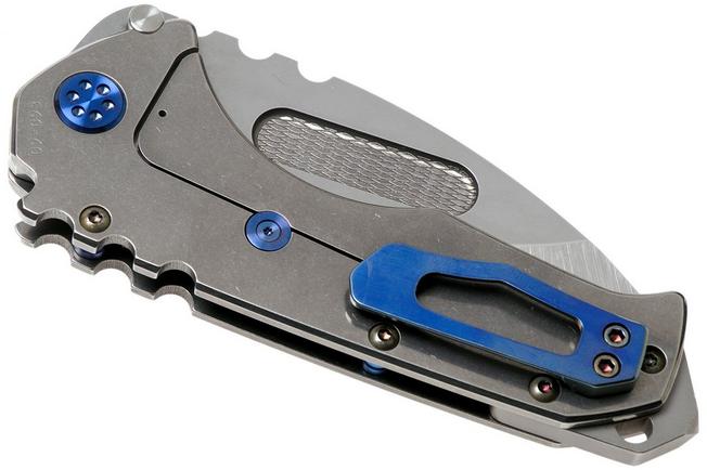 Imagen para Medford Praetorian T S35VN, Tumbled Droppoint, Tumbled Handle, Blue Hardware navaja