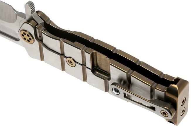 Imagen para Medford USMC Fighter Flipper S35VN, Tumbled Blade, Bronze Handle Silver Flats, Bronze Hardware navaja