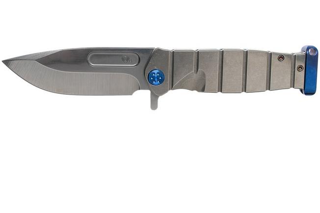 Imagen para Medford USMC Fighter Flipper S35VN, Tumbled Blade, Tumbled Handle, Blue Hardware navaja