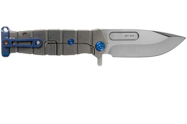 Imagen para Medford USMC Fighter Flipper S35VN, Tumbled Blade, Tumbled Handle, Blue Hardware navaja