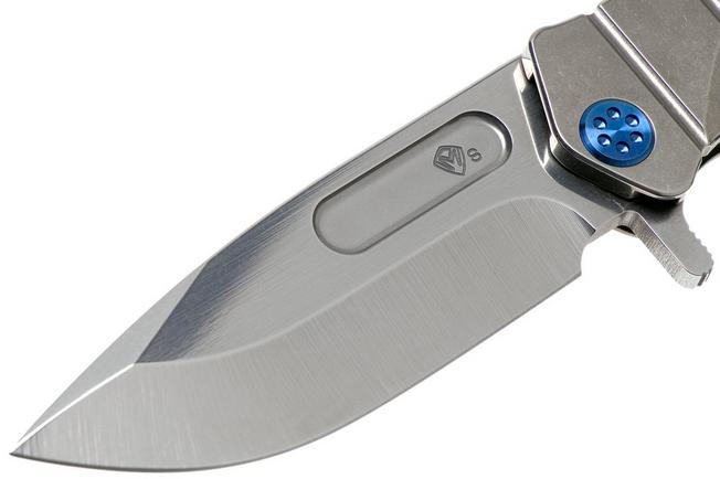 Imagen para Medford USMC Fighter Flipper S35VN, Tumbled Blade, Tumbled Handle, Blue Hardware navaja