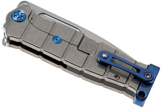 Imagen para Medford USMC Fighter Flipper S35VN, Tumbled Blade, Tumbled Handle, Blue Hardware navaja