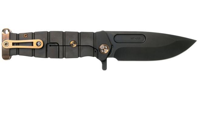 Imagen para Medford USMC Fighter Flipper S35VN, PVD Blade, PVD Handle, Bronze Hardware navaja