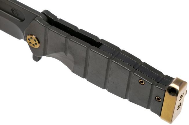 Imagen para Medford USMC Fighter Flipper S35VN, PVD Blade, PVD Handle, Bronze Hardware navaja