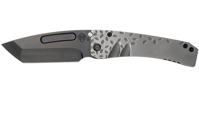 Imagen para Medford Midi Marauder S35VN, PVD Tanto Blade, Silver Falling Leaf Handle, Black Hardware navaja
