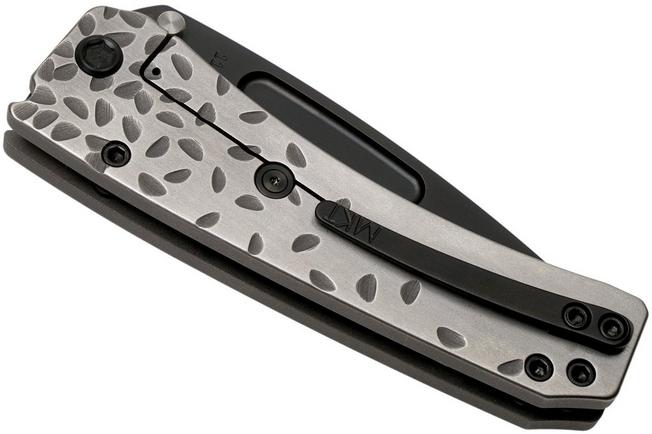 Imagen para Medford Midi Marauder S35VN, PVD Tanto Blade, Silver Falling Leaf Handle, Black Hardware navaja