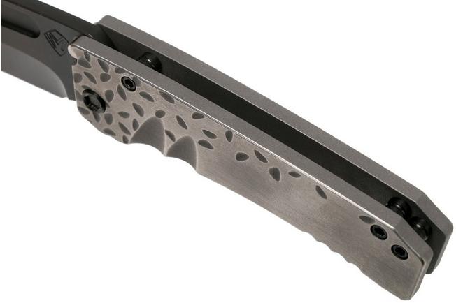 Imagen para Medford Midi Marauder S35VN, PVD Tanto Blade, Silver Falling Leaf Handle, Black Hardware navaja
