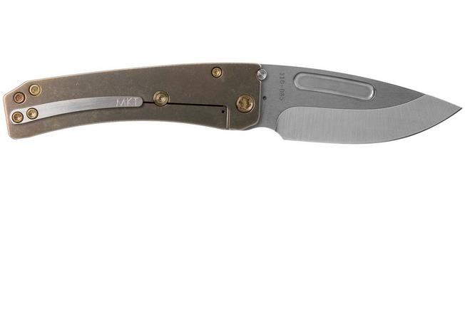 Imagen para Medford Midi Marauder S35VN, Tumbled Blade, Bronze Silver Grooves Handle, Bronze Hardware navaja
