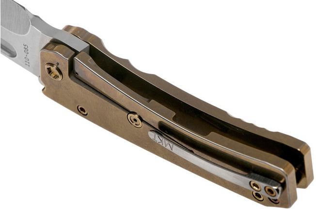 Imagen para Medford Midi Marauder S35VN, Tumbled Blade, Bronze Silver Grooves Handle, Bronze Hardware navaja