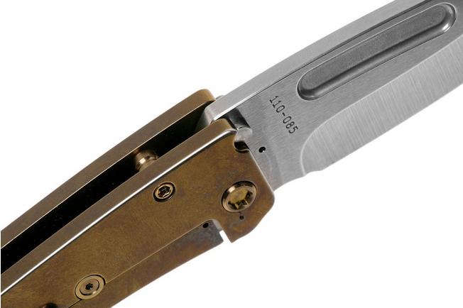 Imagen para Medford Midi Marauder S35VN, Tumbled Blade, Bronze Silver Grooves Handle, Bronze Hardware navaja