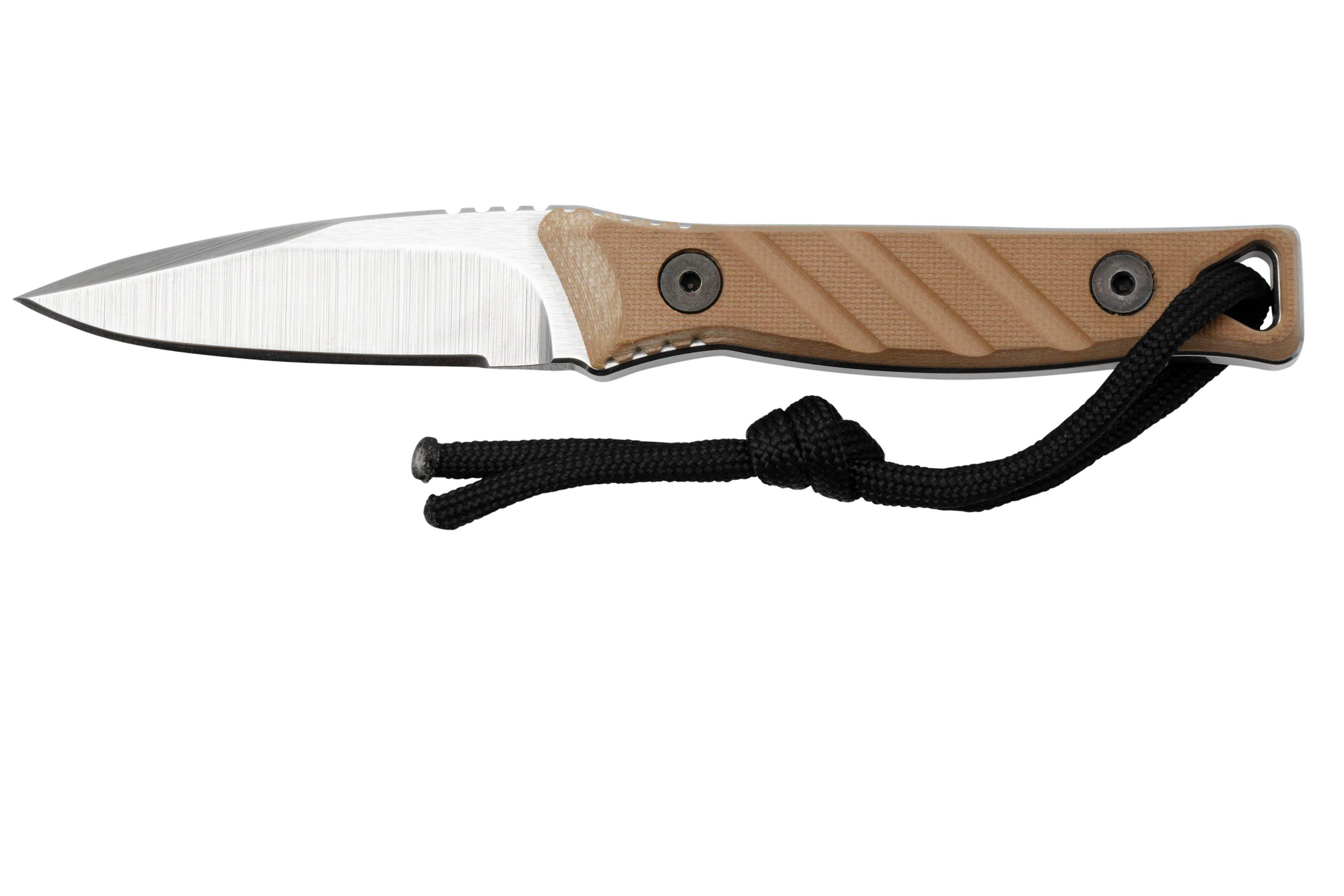 Medford Necromancer S35VN Tumbled Blade, Coyote G10 Handle, neck