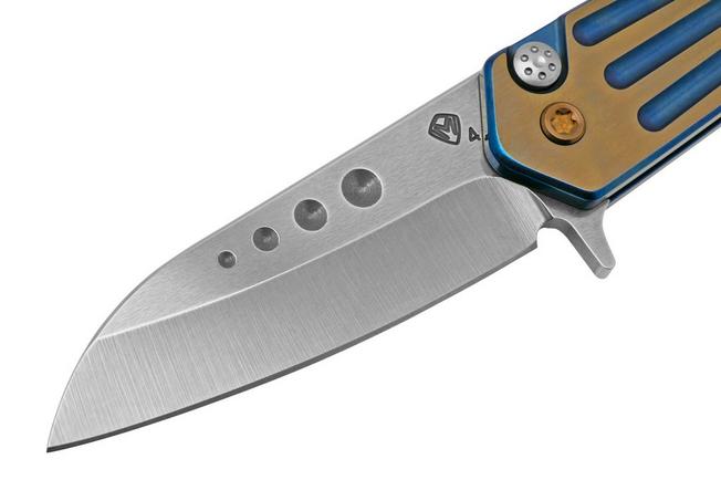 Imagen para Medford Nosferatu Flipper S45VN Tumbled, Blue, Faced Bronze Flats Handles, navaja