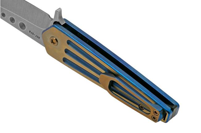 Imagen para Medford Nosferatu Flipper S45VN Tumbled, Blue, Faced Bronze Flats Handles, navaja