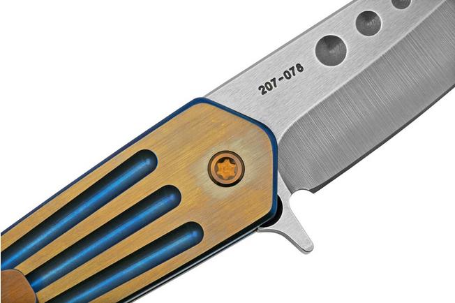 Imagen para Medford Nosferatu Flipper S45VN Tumbled, Blue, Faced Bronze Flats Handles, navaja