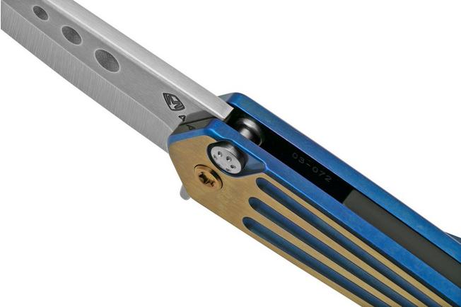 Imagen para Medford Nosferatu Flipper S45VN Tumbled, Blue, Faced Bronze Flats Handles, navaja