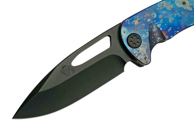 Imagen para Medford On Belay S35VN, PVD Drop Point, Faced Flamed Galaxy Handle, PVD Hardware navaja