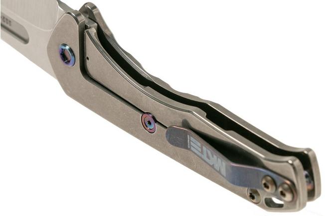 Imagen para Medford Praetorian Slim S35VN, Satin Drop Point, Silver Tumbled Handle, Flamed Hardware, navaja
