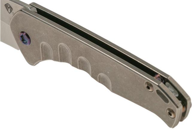 Imagen para Medford Praetorian Slim S35VN, Satin Drop Point, Silver Tumbled Handle, Flamed Hardware, navaja