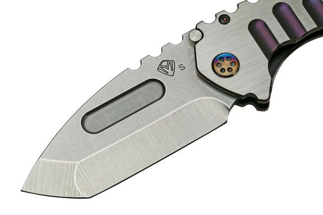 Imagen para Medford Praetorian T S35VN, Tumbled Tanto, Satin Violet/Silver Handle, Flamed Hardware navaja
