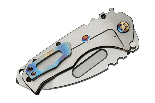 Imagen para Medford Praetorian T S35VN, Tumbled Tanto, Satin Violet/Silver Handle, Flamed Hardware navaja
