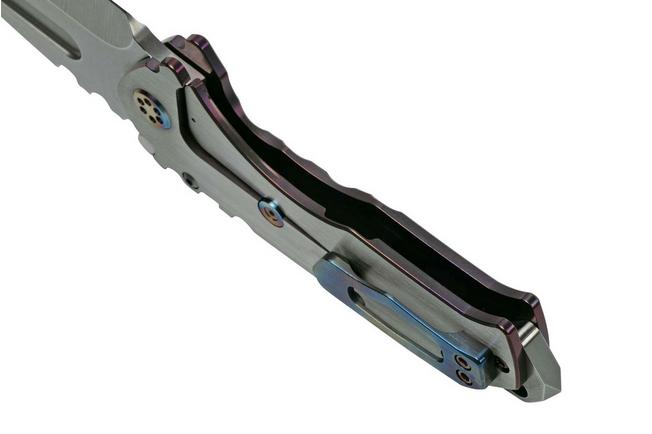 Imagen para Medford Praetorian T S35VN, Tumbled Tanto, Satin Violet/Silver Handle, Flamed Hardware navaja