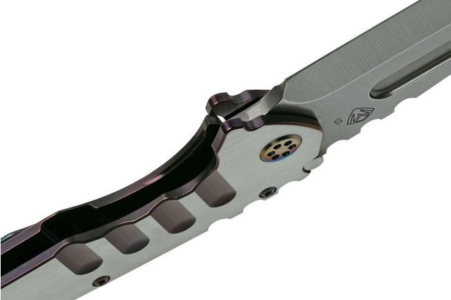 Imagen para Medford Praetorian T S35VN, Tumbled Tanto, Satin Violet/Silver Handle, Flamed Hardware navaja
