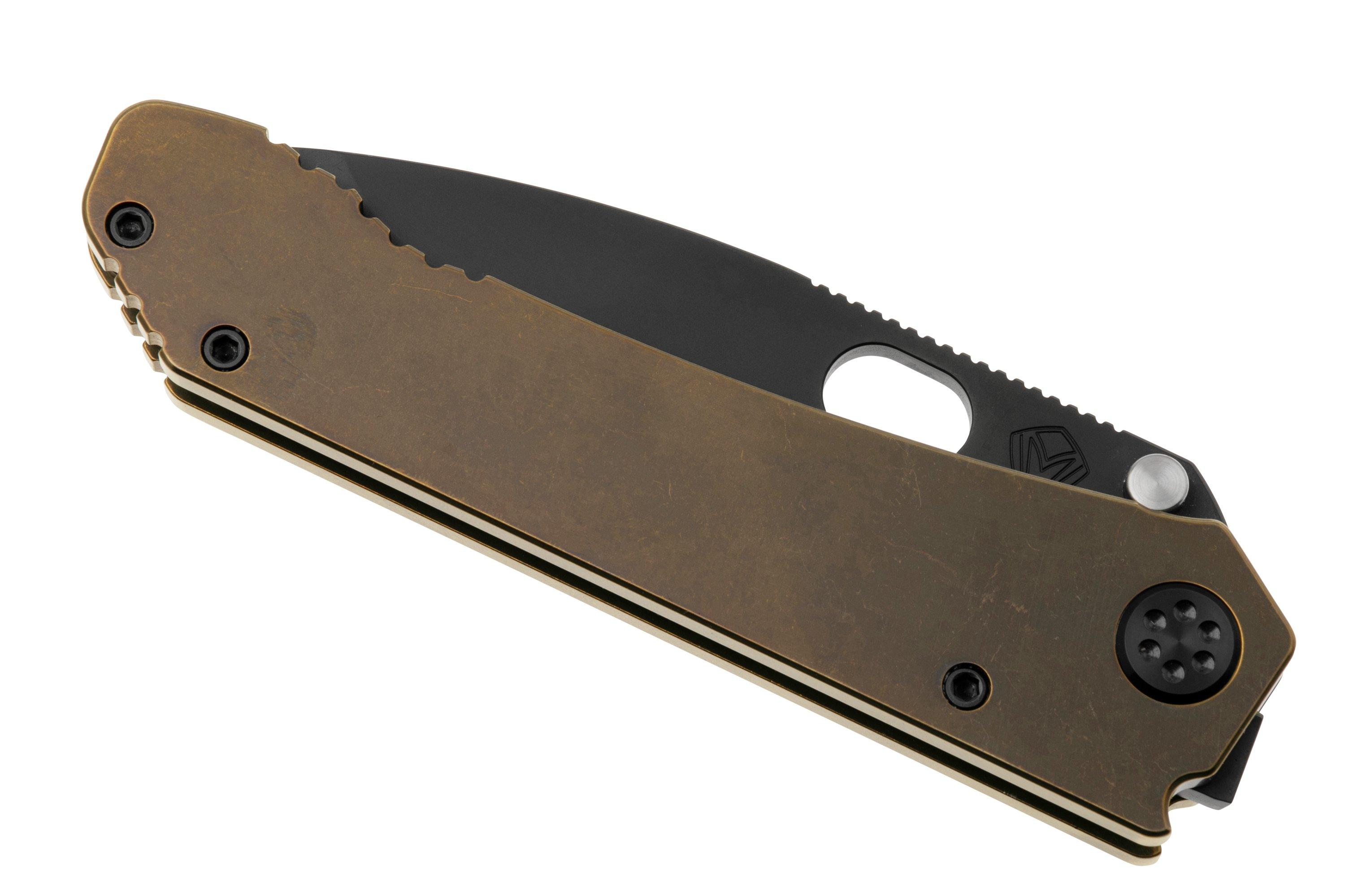 Medford 187 DP, D2 PVD Blade, Bronze Handle, PVD Hardware and