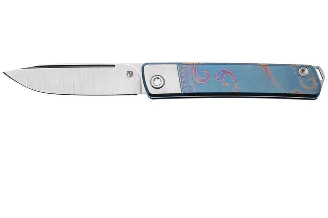 Bild für Medford Gentleman Jack S45VN Tumbled Droppoint Blade, Silver Bolsters, Blue Filigree Handles, Slipjoint Taschenmesser