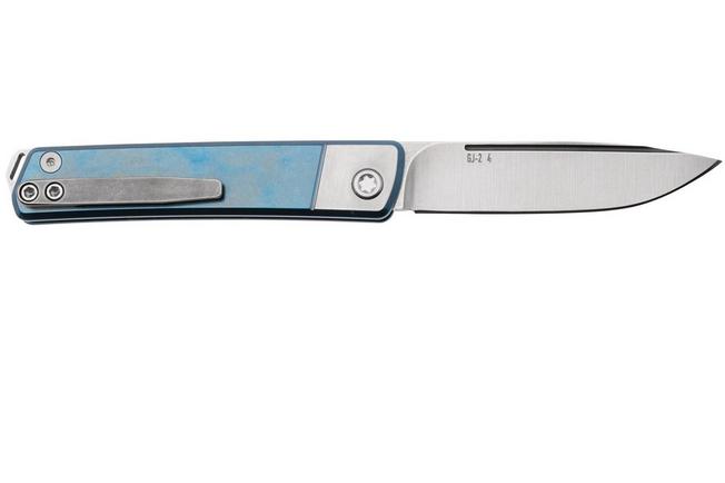 Bild für Medford Gentleman Jack S45VN Tumbled Droppoint Blade, Silver Bolsters, Blue Filigree Handles, Slipjoint Taschenmesser