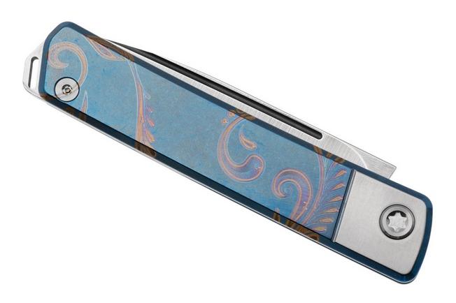 Bild für Medford Gentleman Jack S45VN Tumbled Droppoint Blade, Silver Bolsters, Blue Filigree Handles, Slipjoint Taschenmesser
