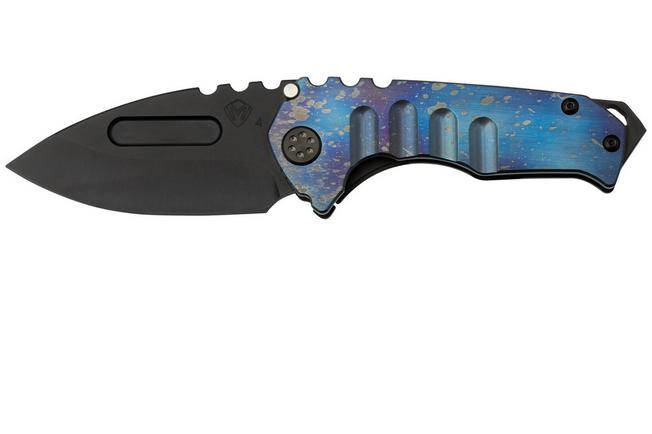 Imagen para Medford Genesis T, S45VN PVD Drop Point Blade, Faced Flamed Galaxy Handle, Black Hardware navaja
