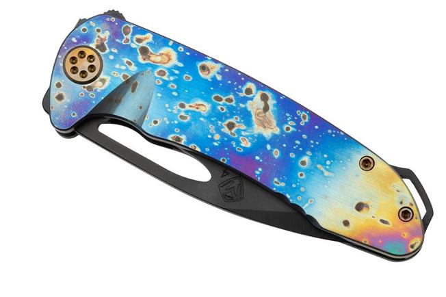 Imagen para Medford On Belay, S45VN PVD Blade, Faced Flamed Solar Flare Handle navaja