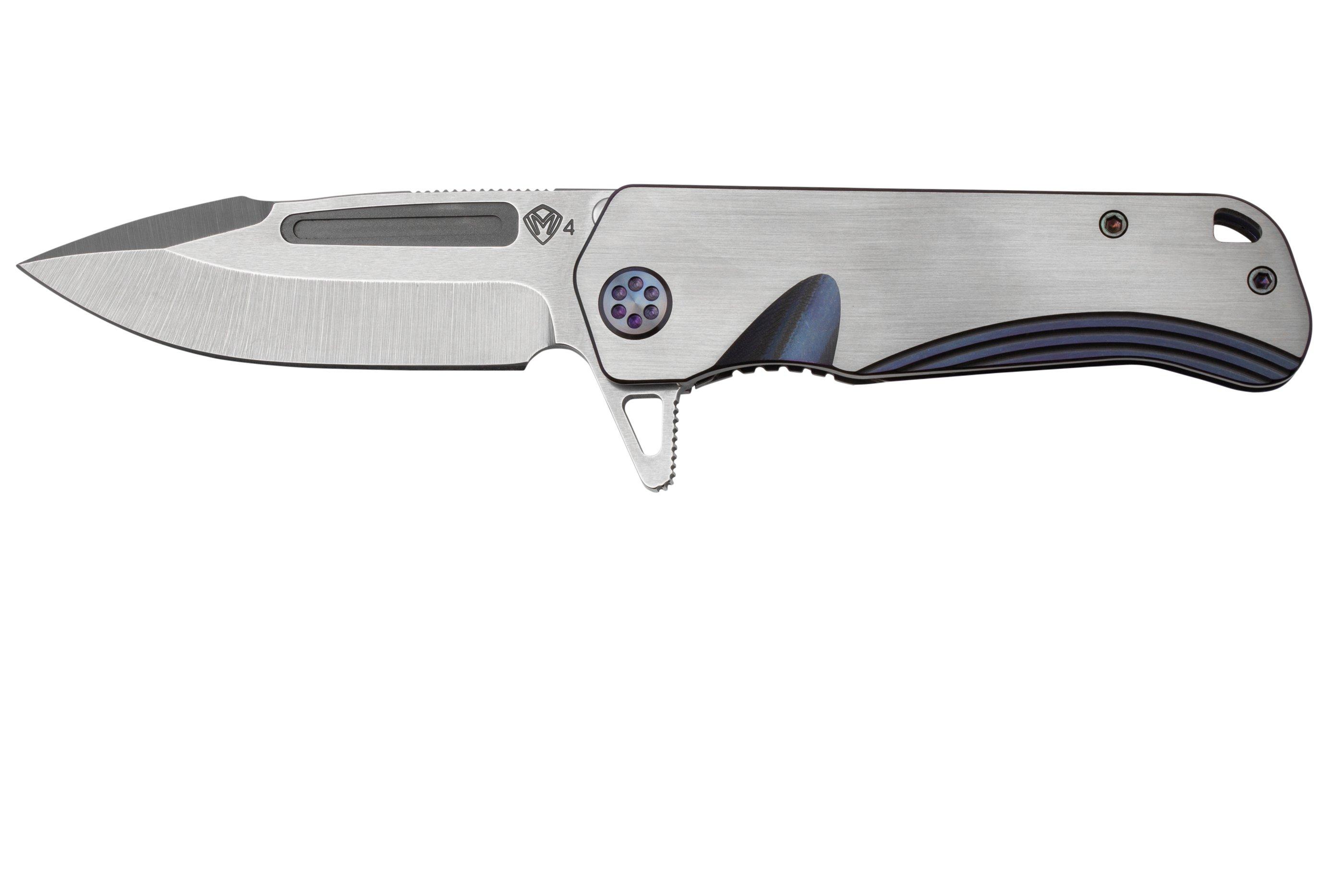 Medford Proxima S45VN, Tumbled Blade, Violet Handle Silver Flats ...