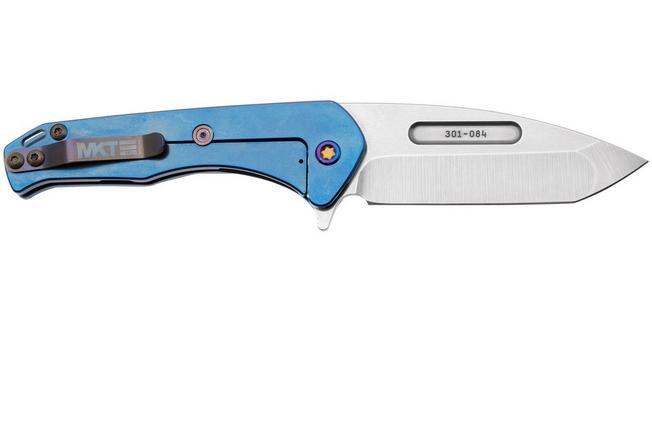 Imagen para Medford Praetorian Slim Flipper S45VN Tumbled Tanto Blade, Blue Handles, navaja