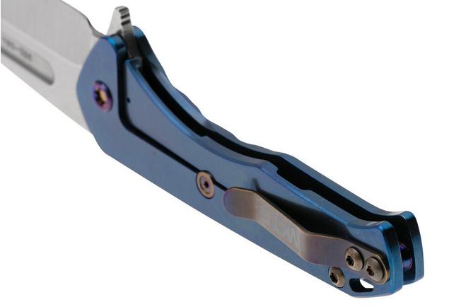 Imagen para Medford Praetorian Slim Flipper S45VN Tumbled Tanto Blade, Blue Handles, navaja