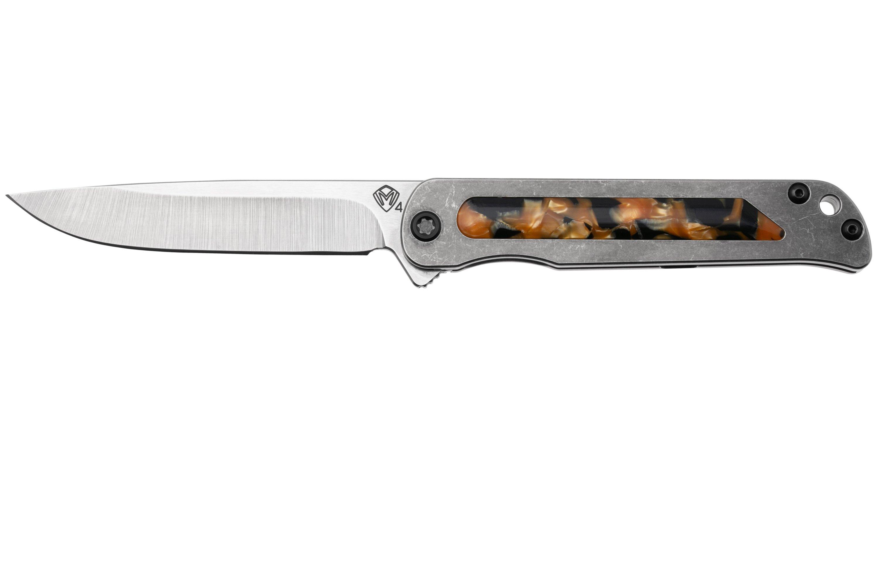 Medford T-Bone 23-TB-03, S35VN Tumbled Droppoint, Tumbled Titanium