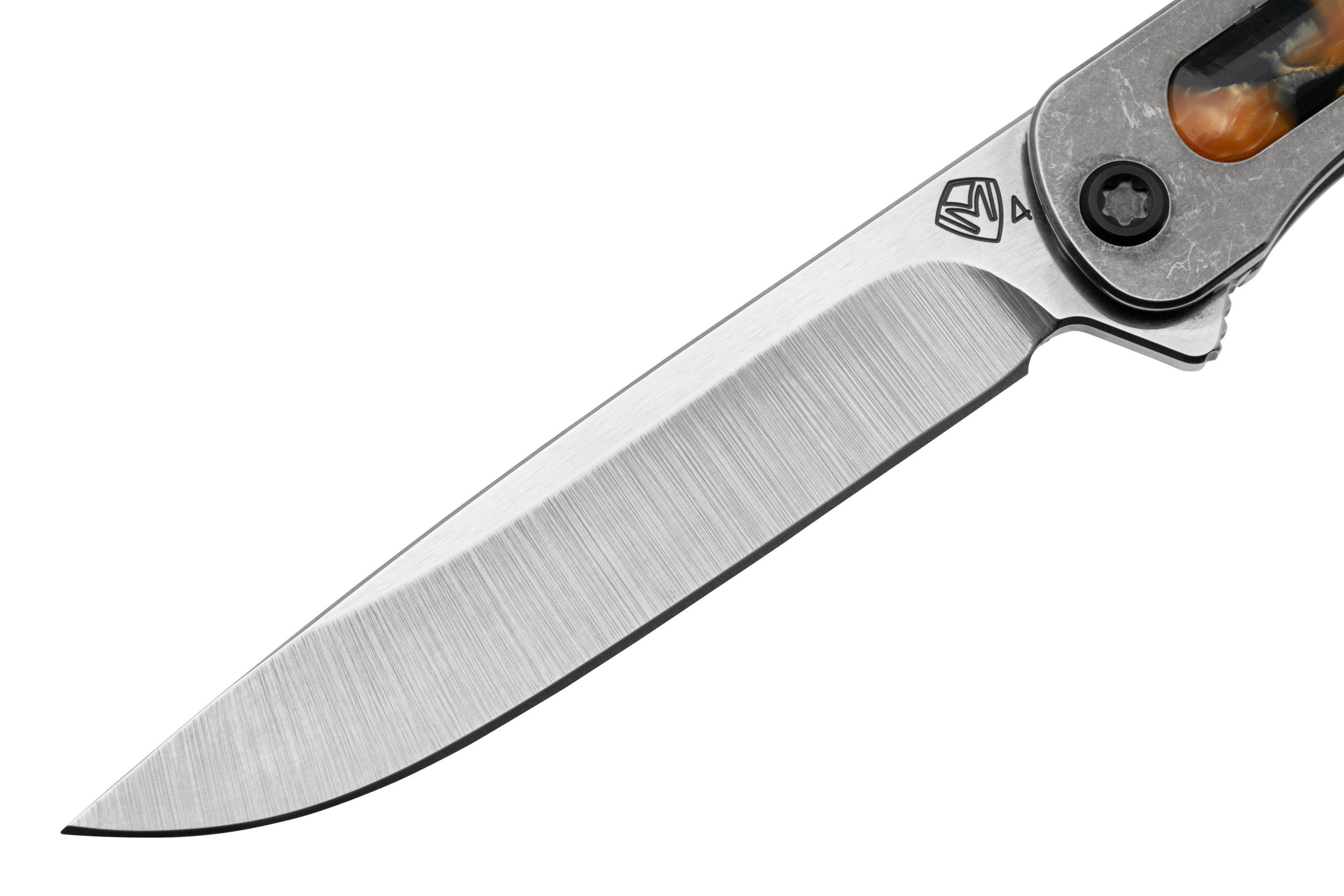 Medford T-Bone 23-TB-03, S45VN Tumbled Droppoint, Tumbled Titanium ...