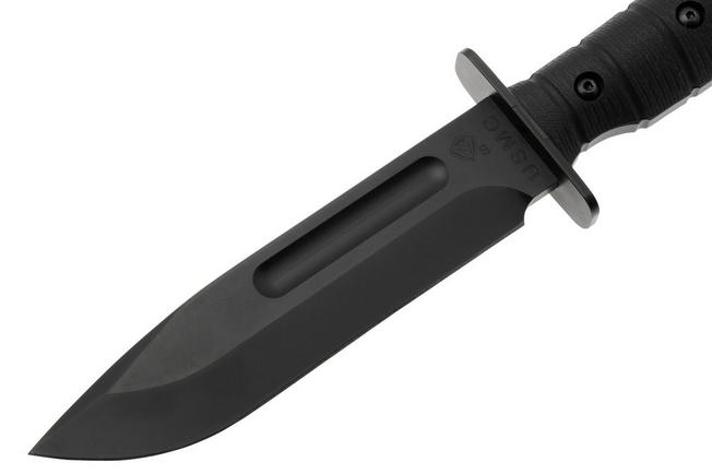 Imagen para Medford USMC Fighter 23-UF-01, S35VN PVD Blade, Black G10, cuchillo de supervivencia con funda de cuero