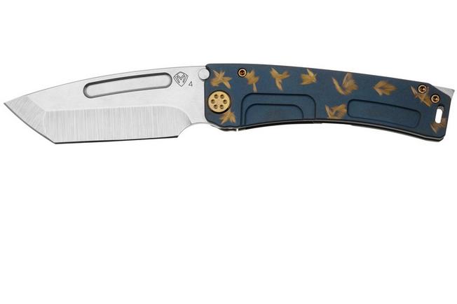 Imagen para Medford Marauder H, S45VN Satin Tanto Blade, Birds Of Paradise Handle, Flamed Gold Hardware, NP3 Breaker, navaja
