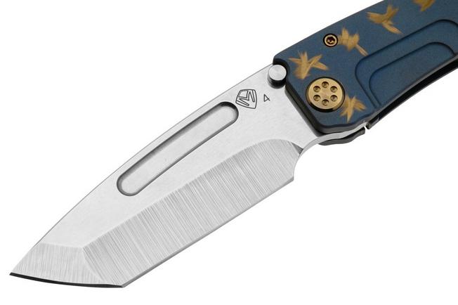 Imagen para Medford Marauder H, S45VN Satin Tanto Blade, Birds Of Paradise Handle, Flamed Gold Hardware, NP3 Breaker, navaja