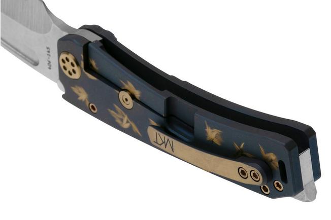 Imagen para Medford Marauder H, S45VN Satin Tanto Blade, Birds Of Paradise Handle, Flamed Gold Hardware, NP3 Breaker, navaja