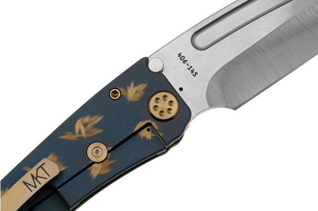 Imagen para Medford Marauder H, S45VN Satin Tanto Blade, Birds Of Paradise Handle, Flamed Gold Hardware, NP3 Breaker, navaja