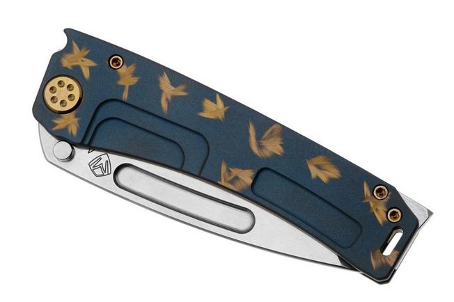 Imagen para Medford Marauder H, S45VN Satin Tanto Blade, Birds Of Paradise Handle, Flamed Gold Hardware, NP3 Breaker, navaja