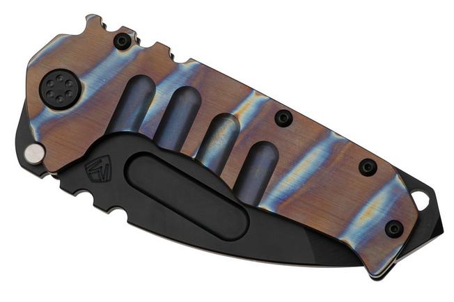 Imagen para Medford Praetorian T 24-PT-01, S45VN DLC Tanto Blade, Faced/Flamed Bronze Tiger Stripes Handle, navaja